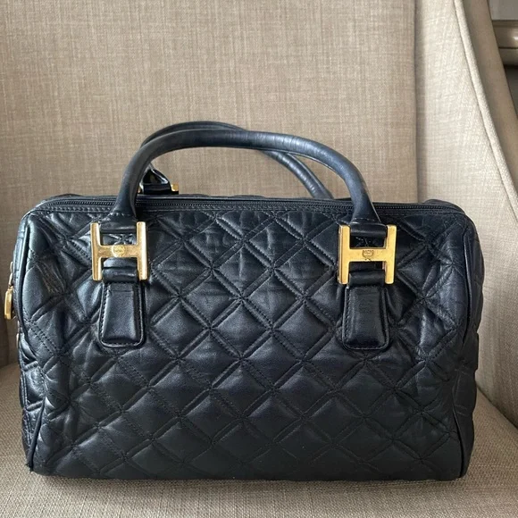 MCM Black Quilted Satchel with Elegant Design - Picture 4 of 16
